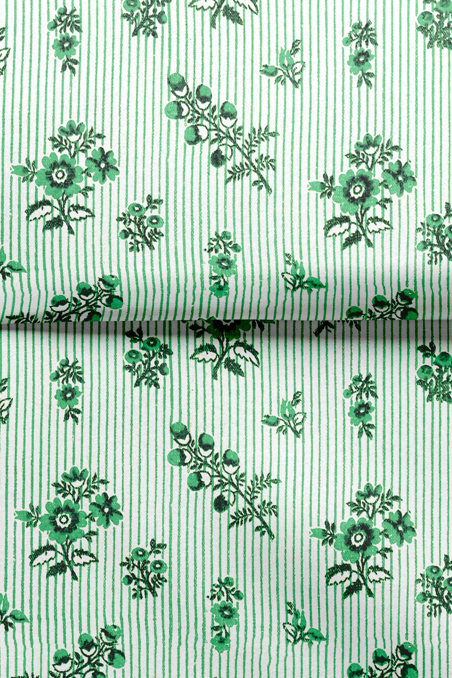 Petites Fleurs Stripe in Grass Green Paper Pack