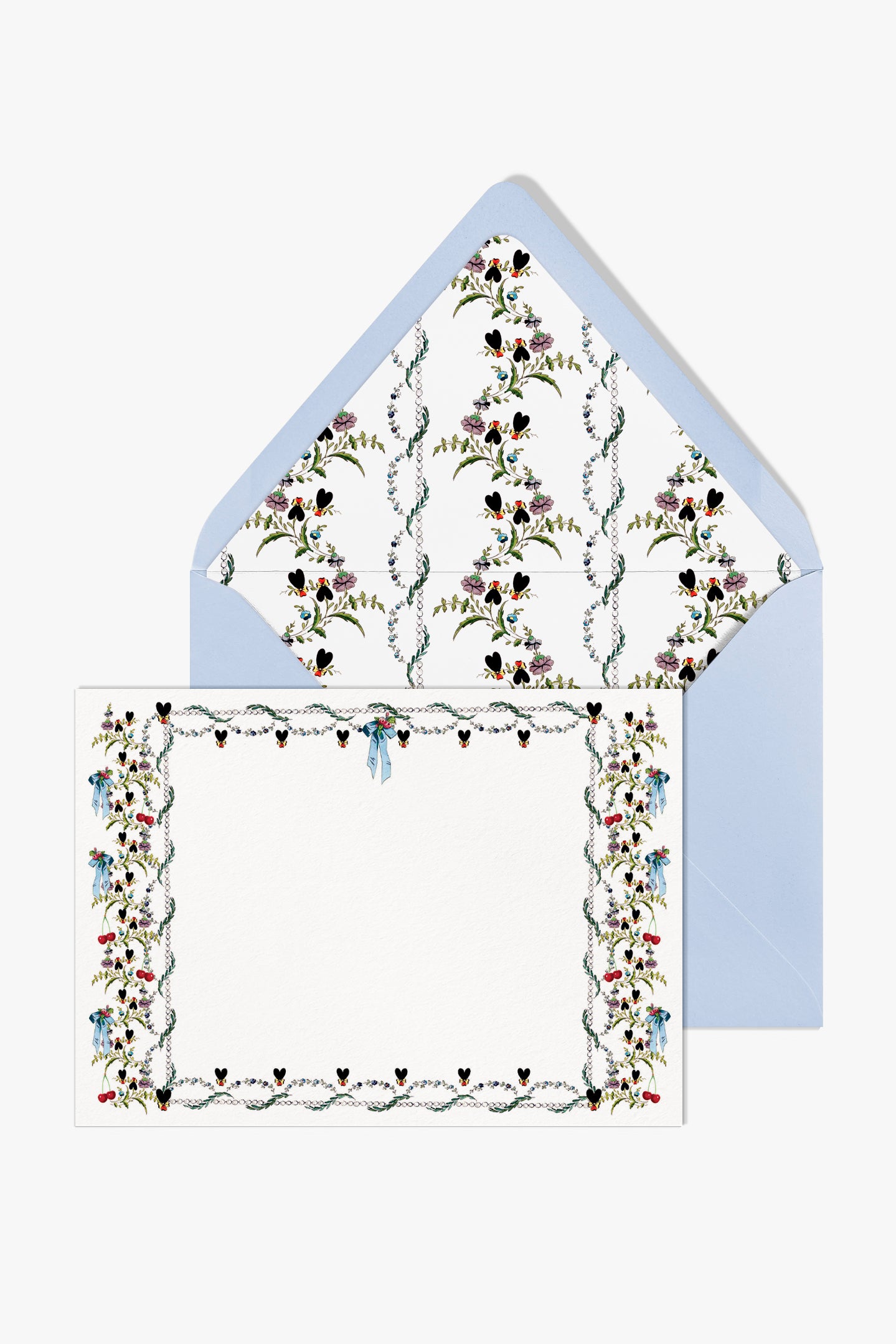 Cherries and Violet Stationery Set