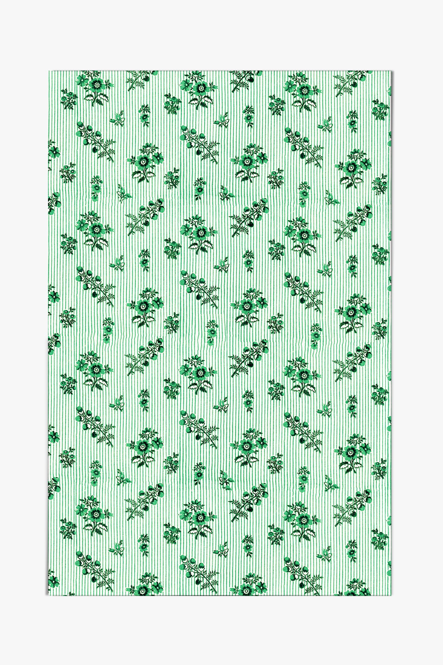 Petites Fleurs Stripe in Grass Green Paper Pack