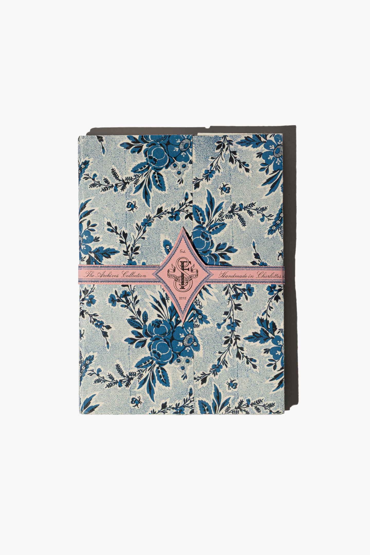 Field Bunches Toile Blue Watercolor Book Set of Four