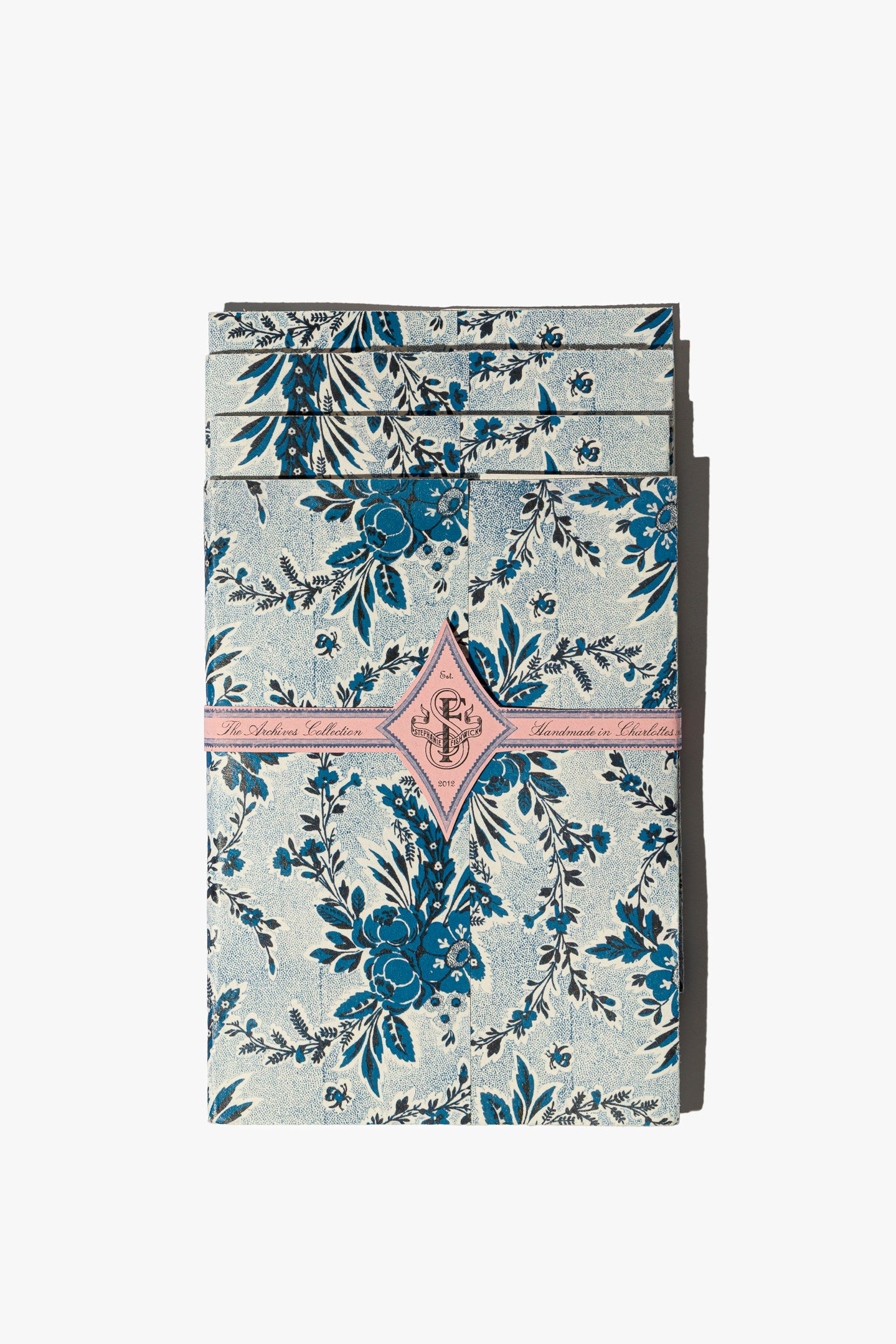 Field Bunches Toile Blue Watercolor Book Set of Four