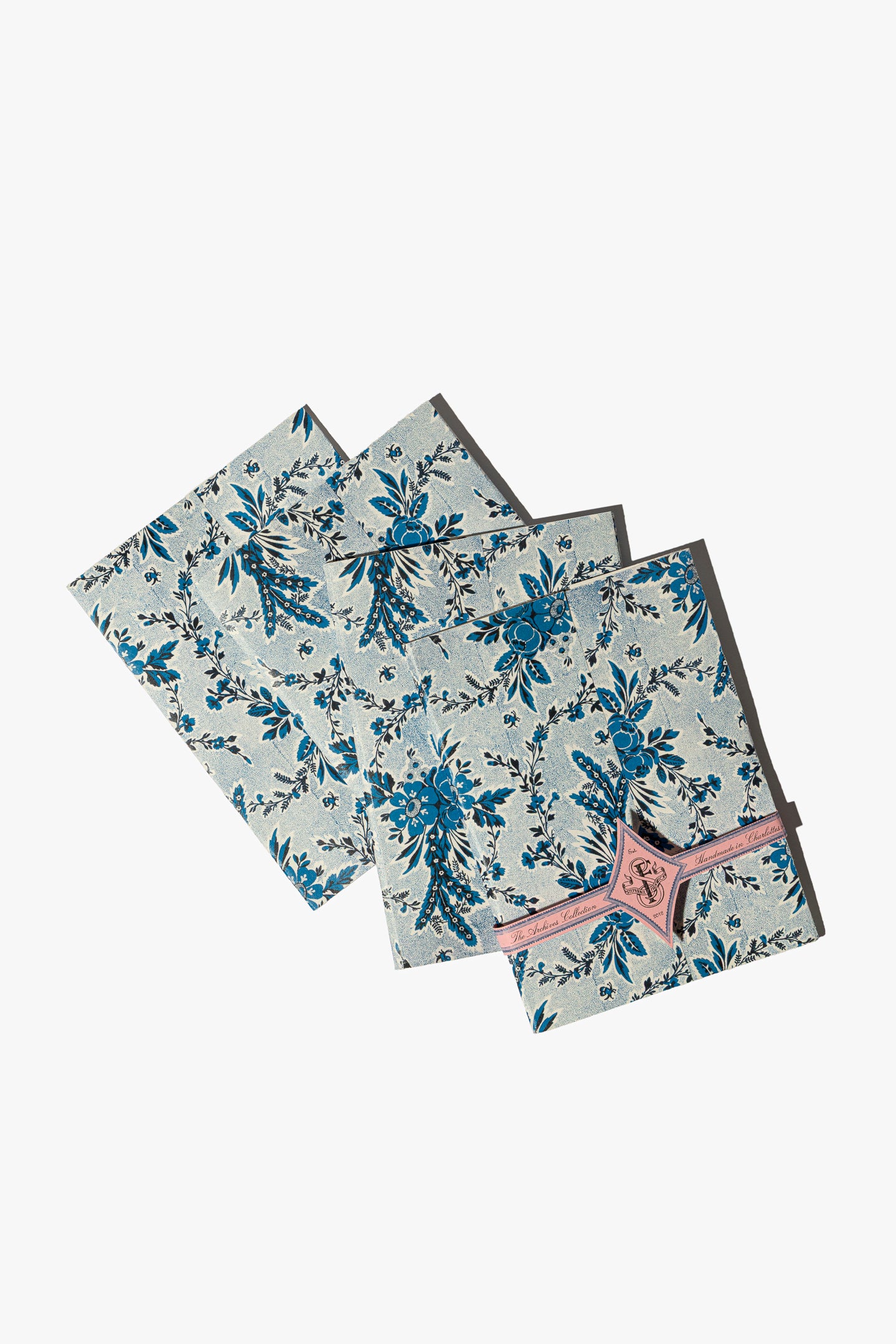 Field Bunches Toile Blue Watercolor Book Set of Four