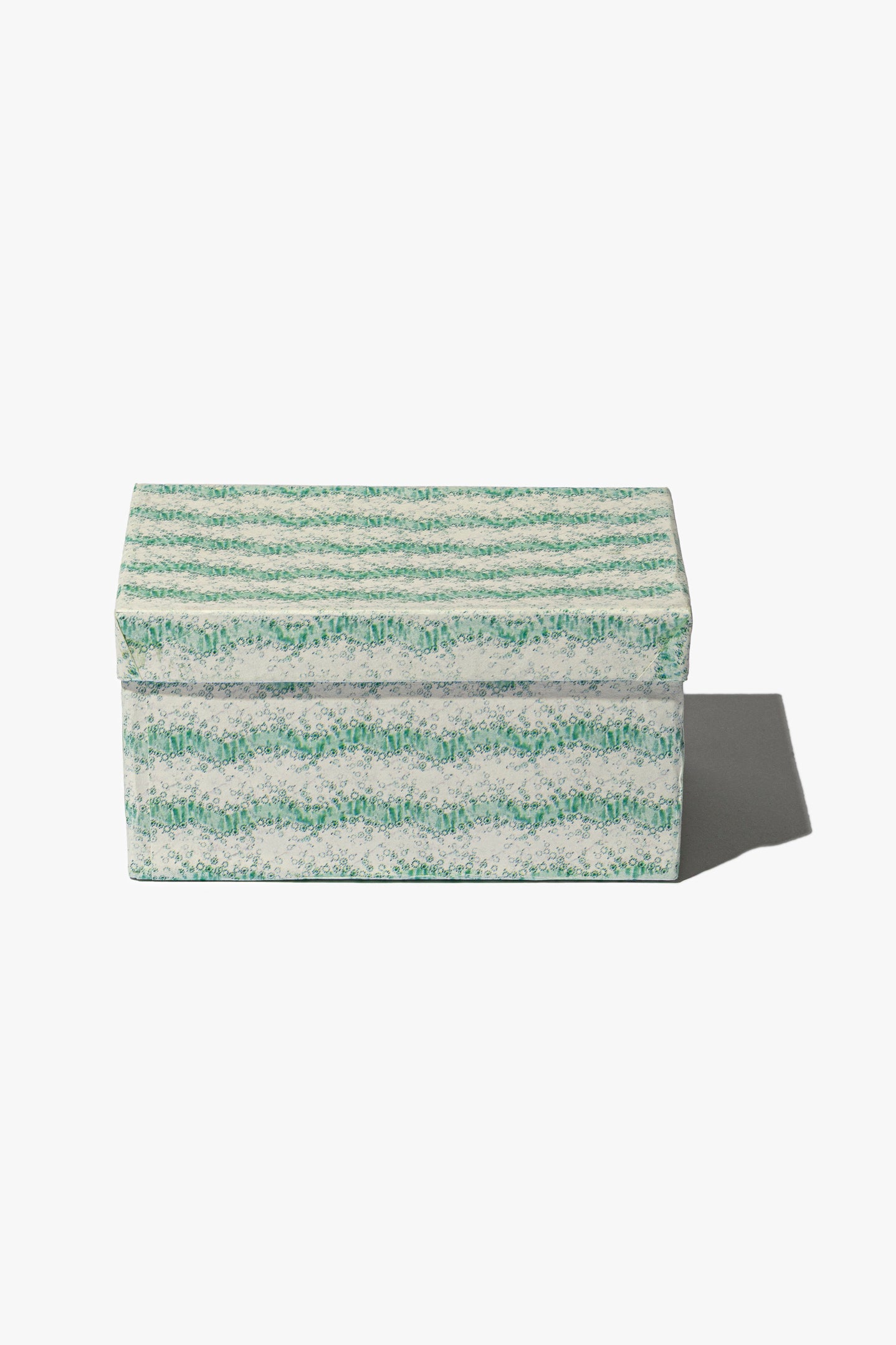 Green Stripe and Ikat Pattern Card Box