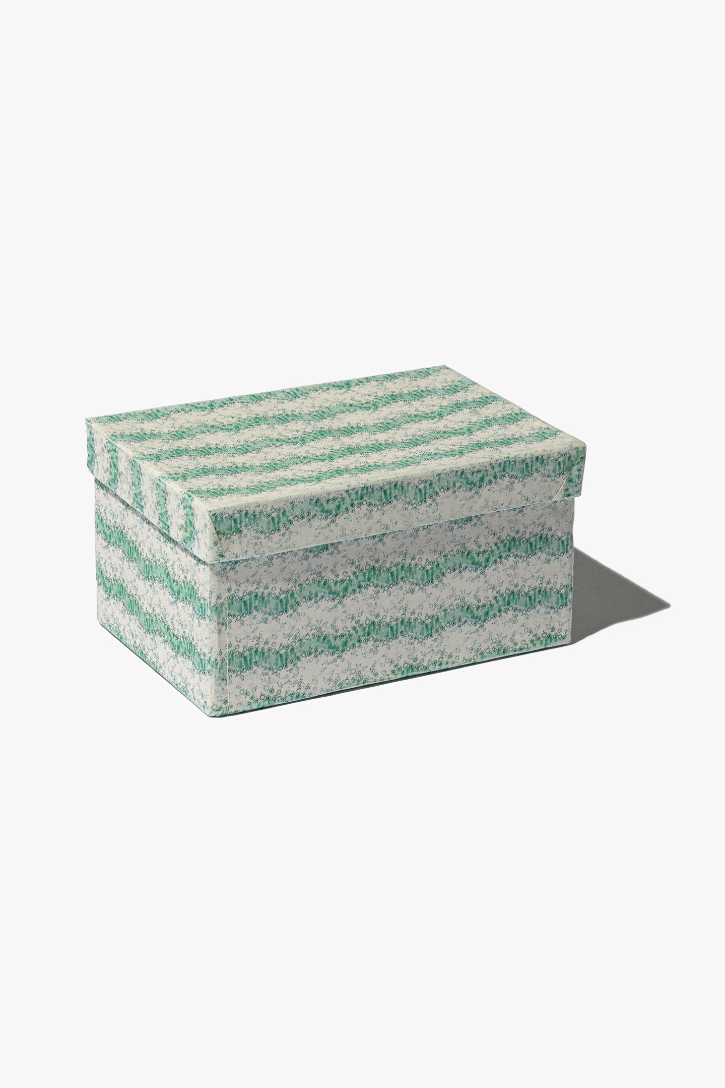 Green Stripe and Ikat Pattern Card Box