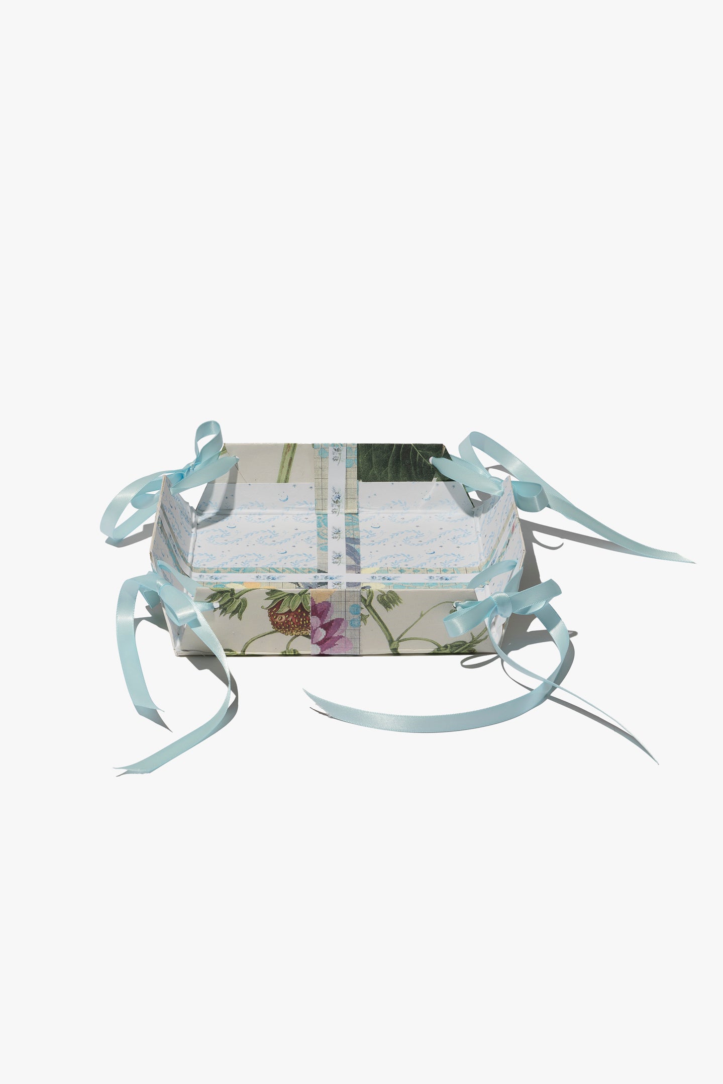 Botanical Patchwork with Powder Blue Satin Ribbons