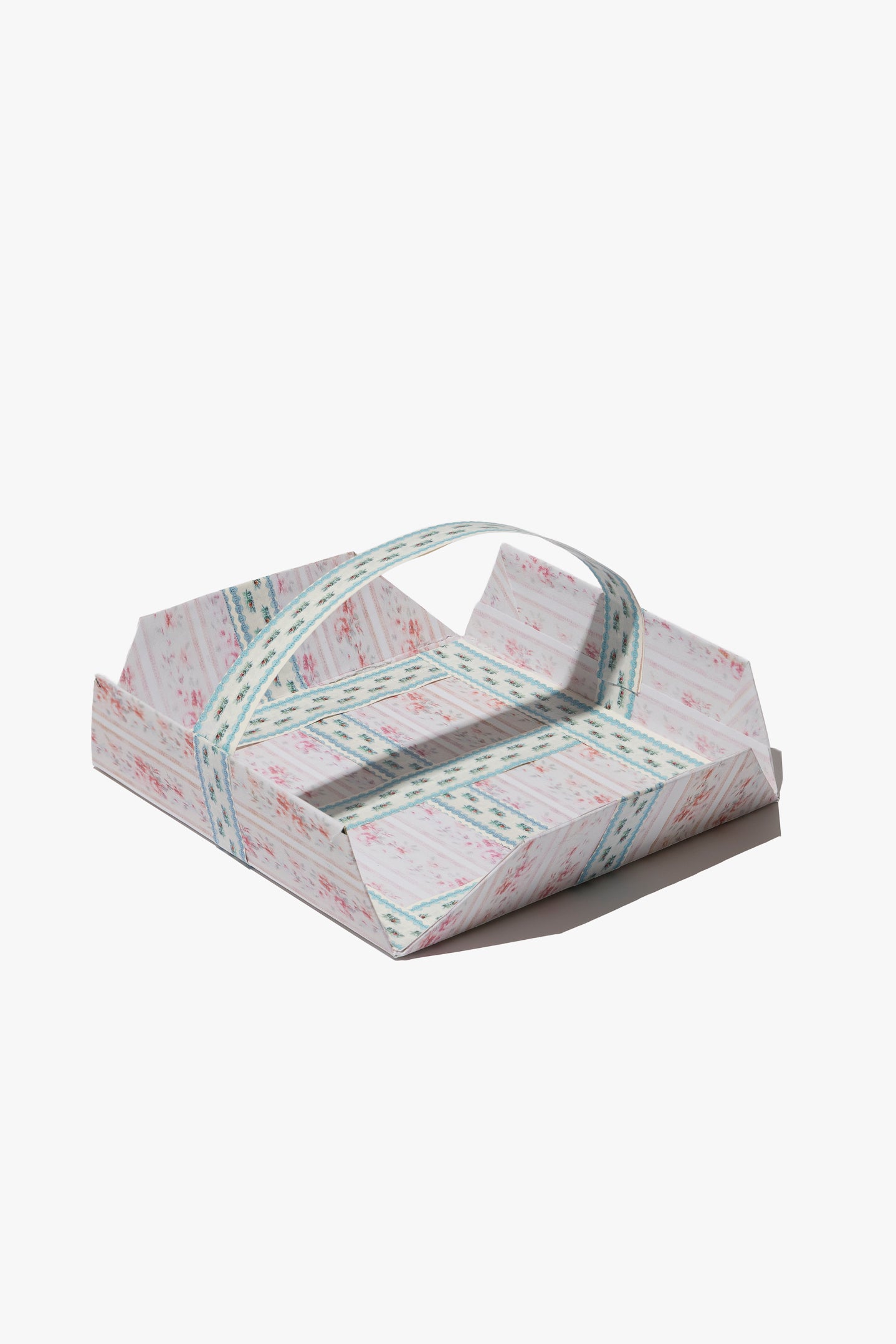 Scattered Rosebuds with Aqua Jacquard Trim Decorative Tray